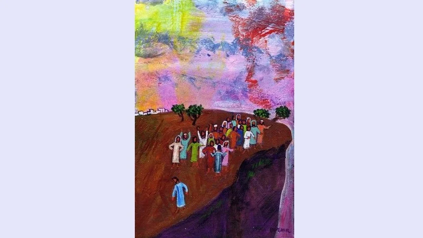 Jésus, passant au milieu d'eux, alla son chemin/Photo:evangile-et-peinture.org