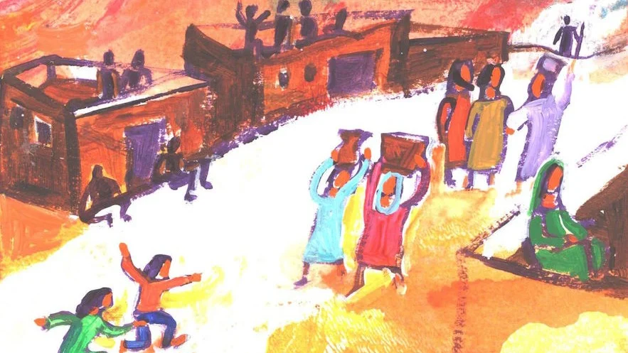 Ce que mettent en avant les paroles de Jésus c’est l’impréparation de ceux qui sont touchés par le déluge (Illustration:  Bernadette Lopez/Evangile et peinture)