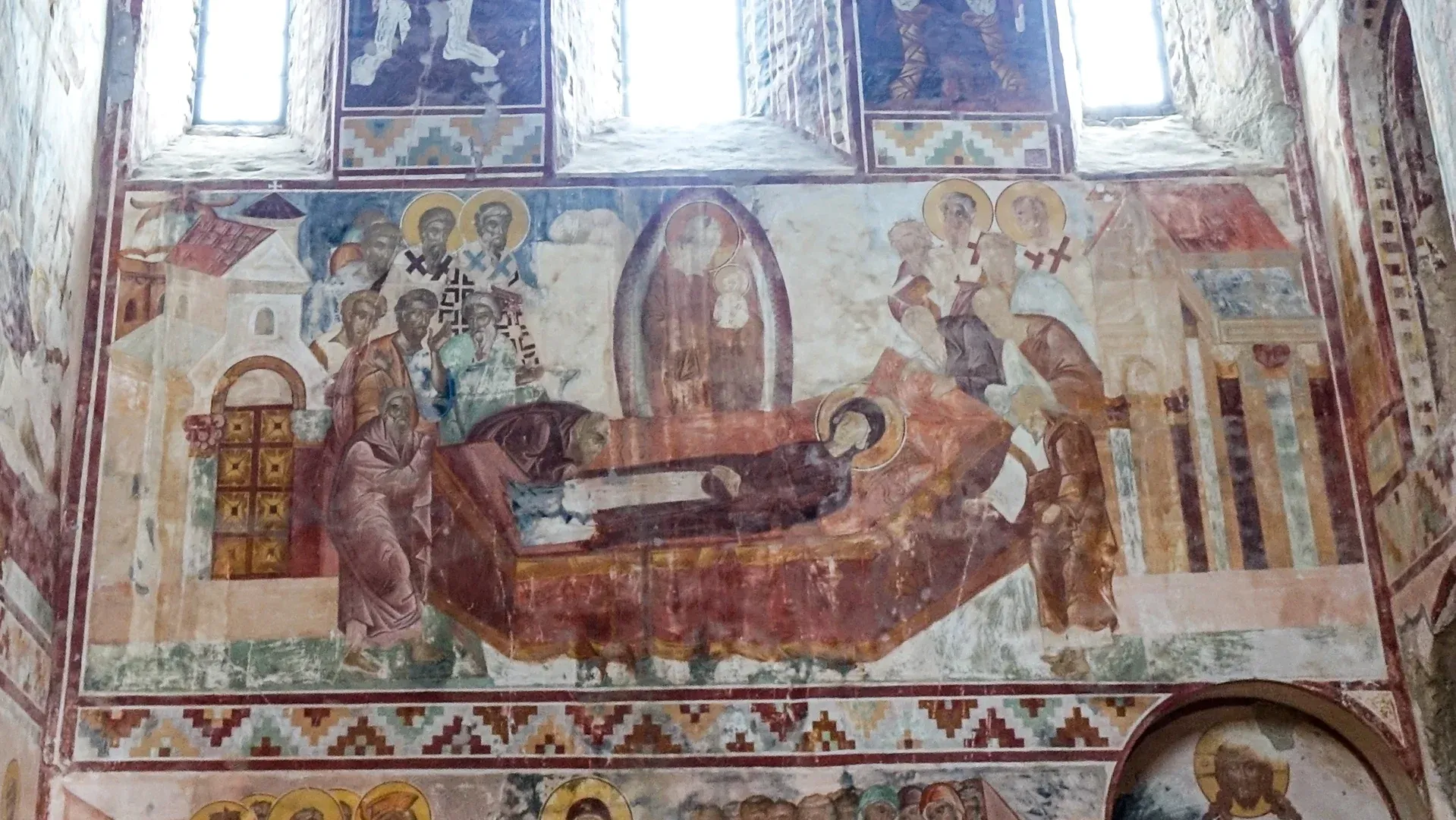 Eglise de la Dormition, monastère de Ghelati, en Géorgie, fresque du XIIe siècle