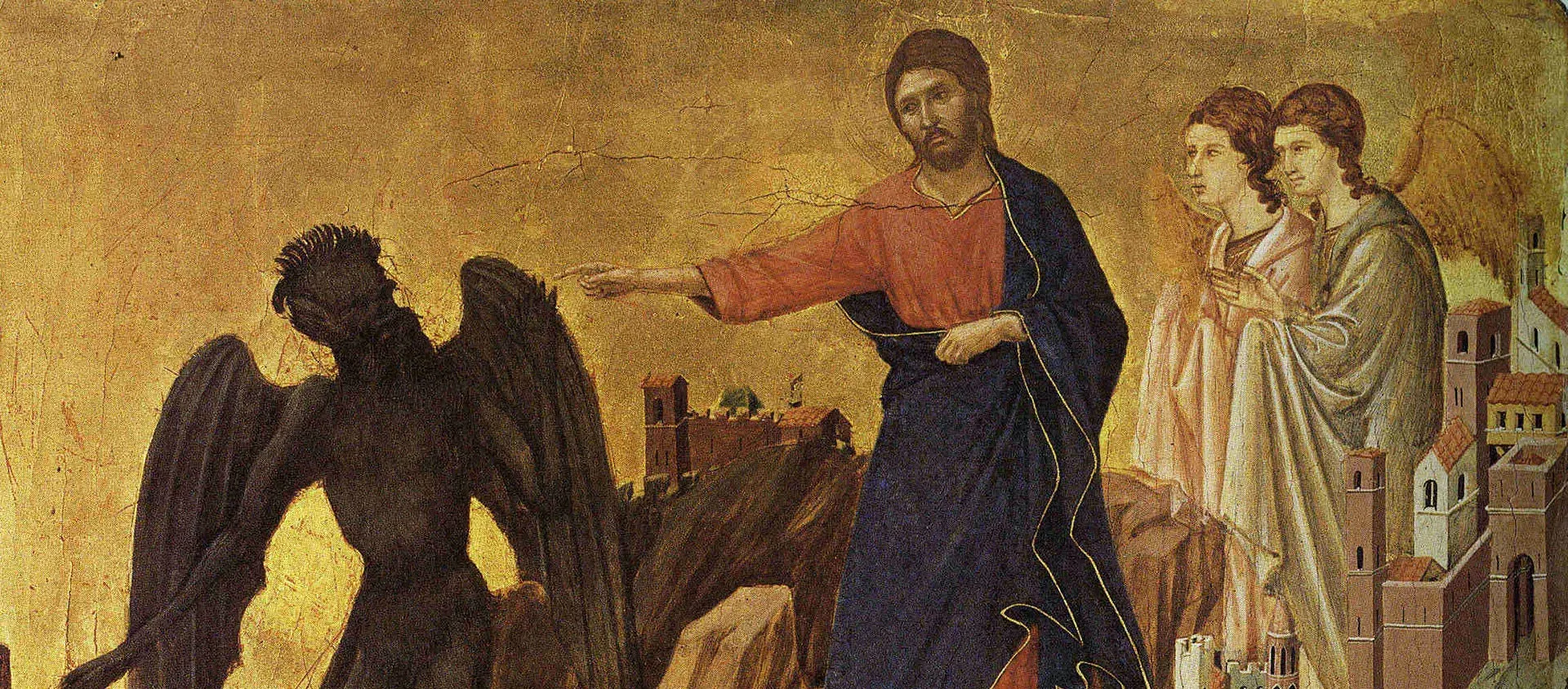 Jésus au désert, détail. Duccio di Buoninsegna vers 1310